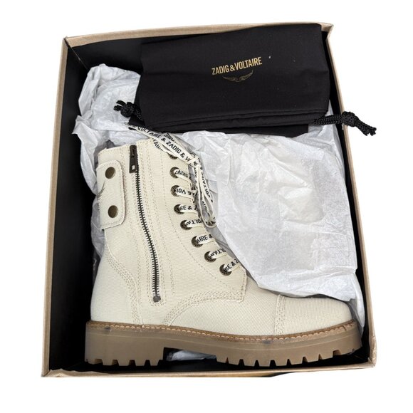 Zadig & Voltaire Joe Canvas Boot, Flash New in Box - Picture 12 of 15